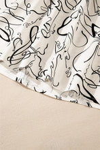 Load image into Gallery viewer, Abstract Print Balloon Sleeve Crew Neck Blouse
