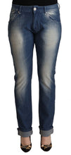 Load image into Gallery viewer, Acht Blue Washed Mid Waist Folded Hem Skinny Jeans
