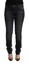 Load image into Gallery viewer, Acht Black Washed Cotton Low Waist Slim Fit Denim Jeans
