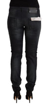 Load image into Gallery viewer, Acht Black Washed Cotton Low Waist Slim Fit Denim Jeans

