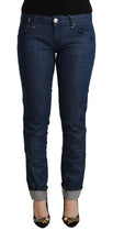 Load image into Gallery viewer, Acht Blue Cotton Low Waist Skinny Denim Folded Hem Jeans
