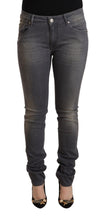 Load image into Gallery viewer, Acht Dark Gray Washed Cotton Denim Skinny Jeans
