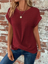 Load image into Gallery viewer, Women’s Textured Cuff Short‑Sleeve Tee
