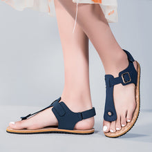 Load image into Gallery viewer, Cowhide Buckle Strap Sandals – Sheepskin Lined Non-Slip
