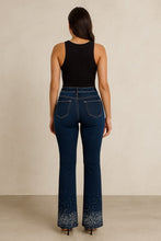 Load image into Gallery viewer, Rhinestone Bootcut Jean Premium Stretch Denim
