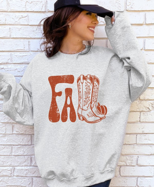 Fall Boots Graphic Crewneck Sweatshirt