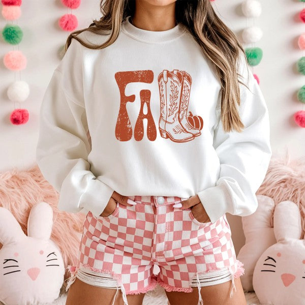 Fall Boots Graphic Crewneck Sweatshirt