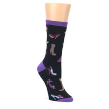 Load image into Gallery viewer, Black Multi Boots and Shoes Socks - Women&#39;s Novelty Socks
