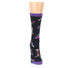 Load image into Gallery viewer, Black Multi Boots and Shoes Socks - Women&#39;s Novelty Socks
