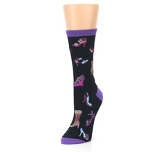 Load image into Gallery viewer, Black Multi Boots and Shoes Socks - Women&#39;s Novelty Socks
