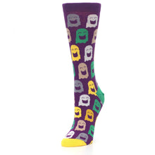 Load image into Gallery viewer, Purple Multi Ghosts Socks - Women&#39;s Dress Socks
