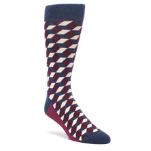 Load image into Gallery viewer, Burgundy Navy Beeline Optical Men's Dress Socks

