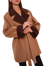Load image into Gallery viewer, Sandro Cashmere Blend Overcoat in Camel
