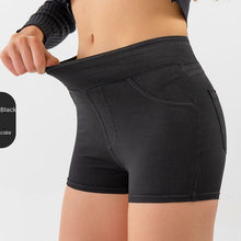 Load image into Gallery viewer, Denim-Look High-Waist Hip-Lifting Yoga Shorts – Slimming Tummy Control Fitness Shorts
