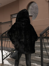 Load image into Gallery viewer, Genuine Scandinavian Mink Fur Poncho with Fully Lined Mink Hood
