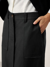 Load image into Gallery viewer, Linen-Lyocell Patch Pocket Placket Skirt LYRA
