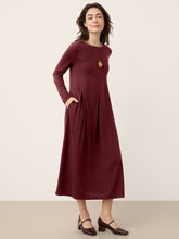 Load image into Gallery viewer, Wool Arc-Panel Sculpted Pleats Maxi Dress CALISTA

