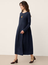 Load image into Gallery viewer, Wool Arc-Panel Sculpted Pleats Maxi Dress CALISTA
