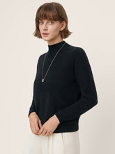 Load image into Gallery viewer, Premium Cashmere Blend Hand-Finished Seamless Mock Neck Ribbed Sweater RHEA
