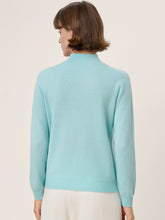 Load image into Gallery viewer, Premium Cashmere Blend Hand-Finished Seamless Mock Neck Ribbed Sweater RHEA
