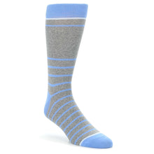 Load image into Gallery viewer, Gray Blue Heathered Stripe Men&#39;s Dress Socks
