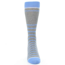 Load image into Gallery viewer, Gray Blue Heathered Stripe Men&#39;s Dress Socks
