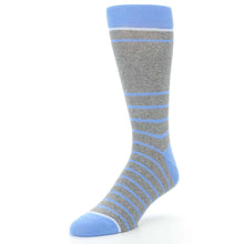 Load image into Gallery viewer, Gray Blue Heathered Stripe Men&#39;s Dress Socks
