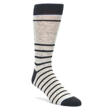 Load image into Gallery viewer, Light Gray Heathered Stripe Men's Dress Socks
