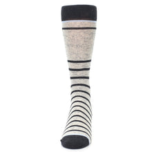 Load image into Gallery viewer, Light Gray Heathered Stripe Men's Dress Socks
