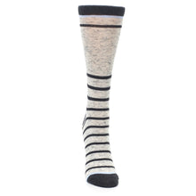 Load image into Gallery viewer, Light Gray Heathered Striped Socks - Women's Dress Socks
