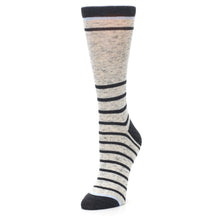 Load image into Gallery viewer, Light Gray Heathered Striped Socks - Women's Dress Socks
