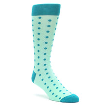 Load image into Gallery viewer, Mint Jade Polka Dot Groomsmen Wedding Men’s Dress Socks
