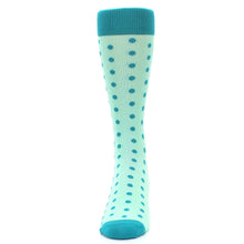 Load image into Gallery viewer, Mint Jade Polka Dot Groomsmen Wedding Men’s Dress Socks
