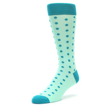 Load image into Gallery viewer, Mint Jade Polka Dot Groomsmen Wedding Men’s Dress Socks
