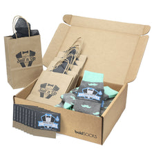 Load image into Gallery viewer, Customizable Groomsmen Gift Set Mint Gray Mustache Men's Dress Socks
