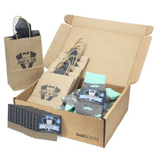 Load image into Gallery viewer, Customizable Groomsmen Gift Set Mint Gray Mustache Men's Dress Socks
