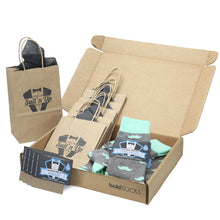 Load image into Gallery viewer, Customizable Groomsmen Gift Set Mint Gray Mustache Men's Dress Socks
