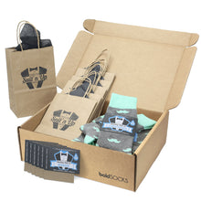 Load image into Gallery viewer, Customizable Groomsmen Gift Set Mint Gray Mustache Men's Dress Socks
