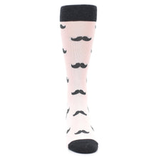 Load image into Gallery viewer, Petal Pink Gray Mustache Groomsmen Wedding Men’s Dress Socks

