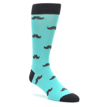 Load image into Gallery viewer, Spa Green Gray Mustache Groomsmen Wedding Men’s Dress Socks
