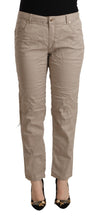 Load image into Gallery viewer, Acht Beige Tencel Mid Waist Tapered Casual Pants
