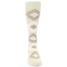 Load image into Gallery viewer, Champagne Argyle Wedding Groomsmen Men&#39;s Dress Socks
