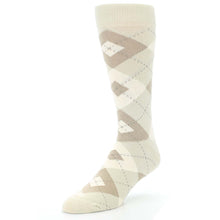 Load image into Gallery viewer, Champagne Argyle Wedding Groomsmen Men&#39;s Dress Socks

