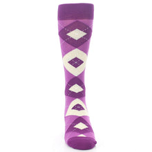 Load image into Gallery viewer, Raspberry Argyle Men's Dress Socks
