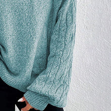 Load image into Gallery viewer, Women's Cold Shoulder Sweater - High Neck Cut Out Pullover Long Sleeve Top
