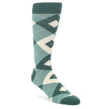 Load image into Gallery viewer, Emerald Green Argyle Men's Dress Socks
