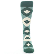 Load image into Gallery viewer, Emerald Green Argyle Men's Dress Socks
