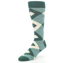 Load image into Gallery viewer, Emerald Green Argyle Men's Dress Socks
