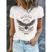 Load image into Gallery viewer, Woman Free Bird Shirt Eagle Graphic Tees
