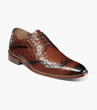 Load image into Gallery viewer, Stacy Adams GENNARO Cognac Wingtip Oxford
